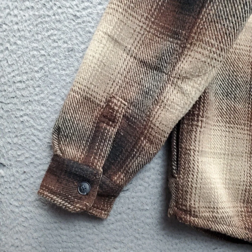 Jachs Chunky Flannel Shacket Mens Medium Multi Plaid Long Sleeve Vented Collared